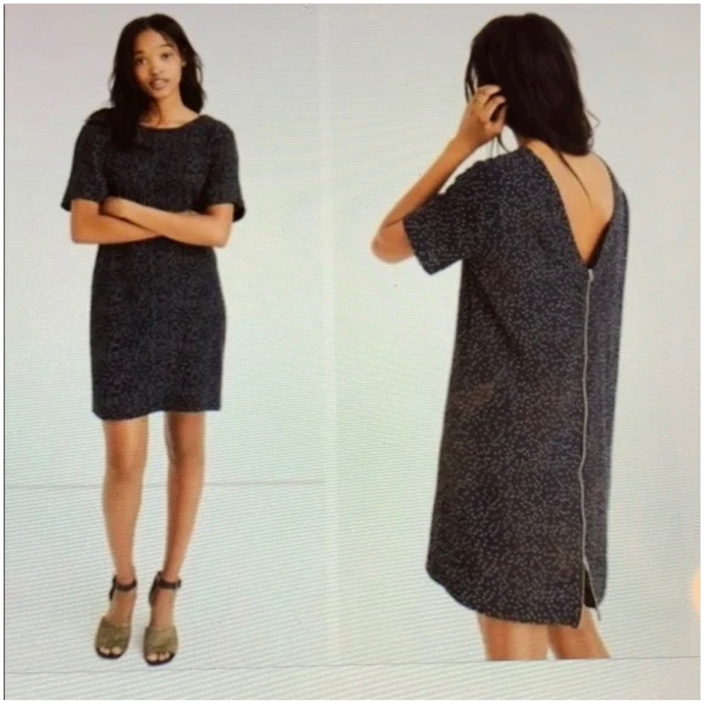 Madewell Black and White Dotted Zipper Back Dress Size 8